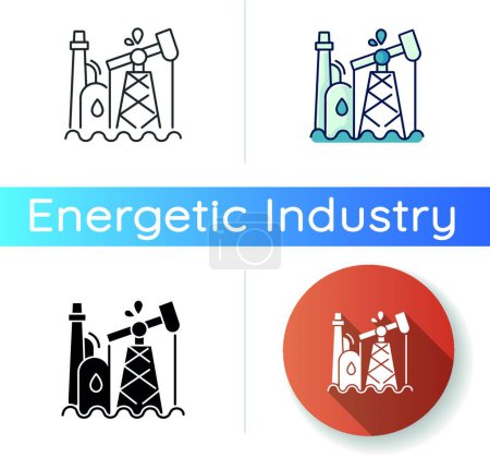 Téléchargez les illustrations : Oil industry icon, vector illustration simple design - en licence libre de droit