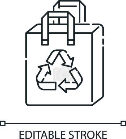 Illustration for "Reusable grocery bag linear icon" - Royalty Free Image