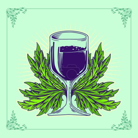 Ilustración de "illustration of a glasses wine purple design ellegant" - Imagen libre de derechos