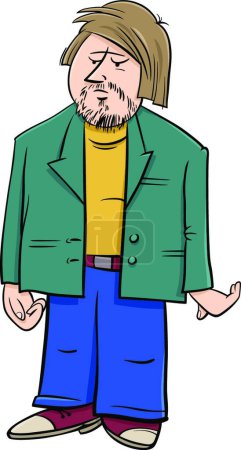 Illustration for "funny man in jacket cartoon comic character" - Royalty Free Image