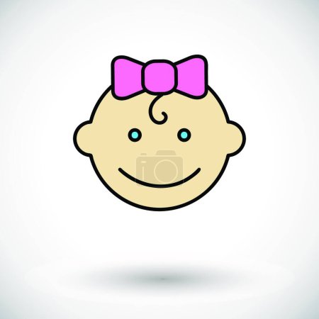 Illustration for Baby girl face icon vector illustration - Royalty Free Image