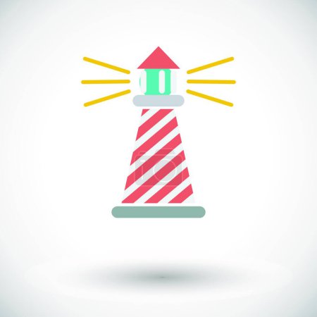 Illustration for Lighthouse simple icon. vector illustration - Royalty Free Image