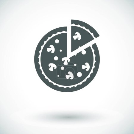 Téléchargez les illustrations : Icône vectorielle de pizza, design simple - en licence libre de droit