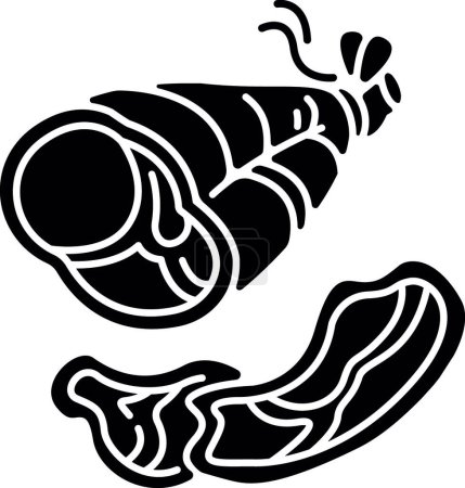 Illustration for "Parma ham black glyph icon" - Royalty Free Image