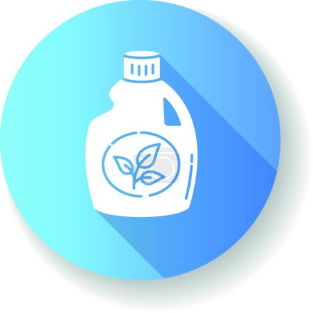 Illustration for "Eco cleaning product blue flat design long shadow glyph icon" - Royalty Free Image