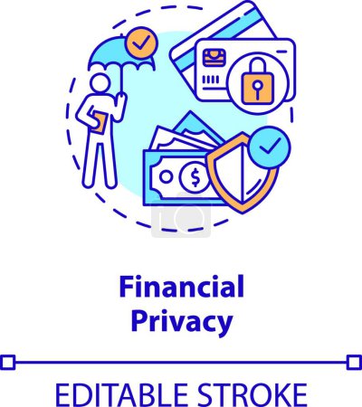 Téléchargez les illustrations : "Financial privacy concept icon" - en licence libre de droit