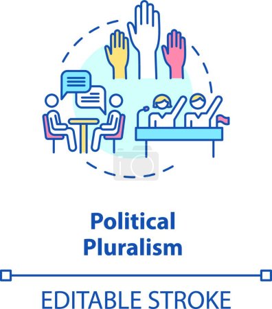 Téléchargez les illustrations : "Political pluralism concept icon" - en licence libre de droit