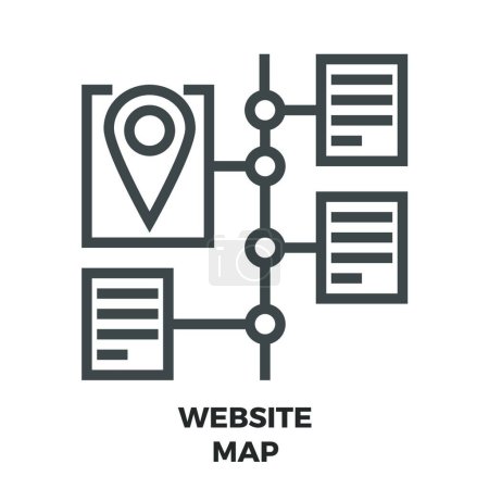 Ilustración de "Mapa web de Line Icon" - Imagen libre de derechos