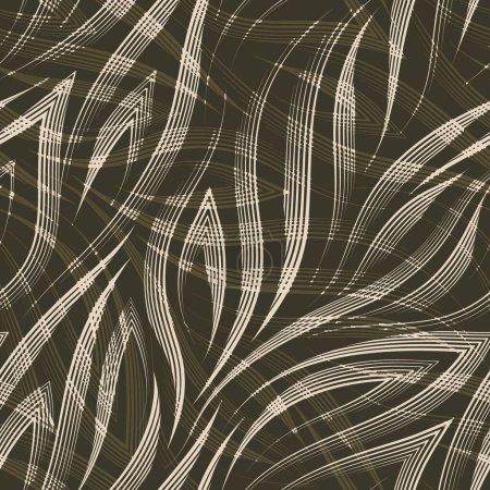 Ilustración de "Vector seamless pattern of beige lines and corners on a brown ba" - Imagen libre de derechos