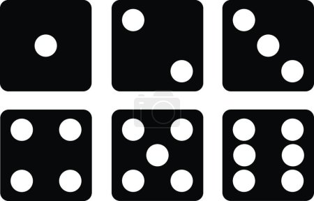 Illustration for "Set of Black Dice icon. Six dice vector illustration." - Royalty Free Image