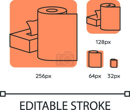 Ilustración de "Paper products orange linear icons set" - Imagen libre de derechos
