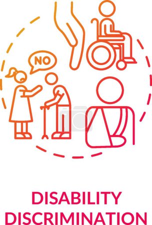 Illustration for "Disability discrimination concept icon" - Royalty Free Image