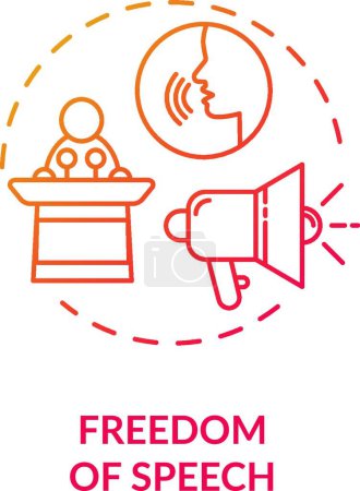 Illustration for "Freedom of speech concept icon" - Royalty Free Image