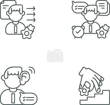 Illustration for "Professional skills development linear icons set" - Royalty Free Image