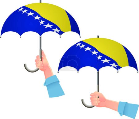 Ilustración de Paraguas de bandera de Bosnia y Herzegovina - Imagen libre de derechos