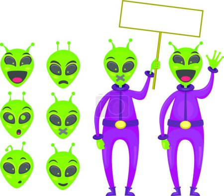 Ilustración de Ilustración alienígena humanoide. concepto OVNI, ilustración vectorial diseño simple - Imagen libre de derechos