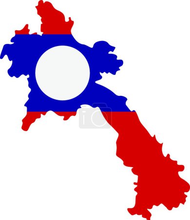 Illustration for "map of Laos - flag" - Royalty Free Image