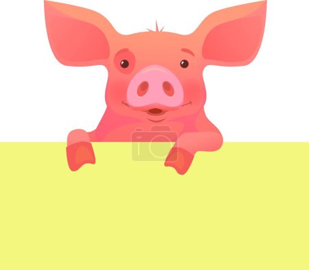 Téléchargez les illustrations : Bannière de maintien de porc, illustration vectorielle design simple - en licence libre de droit