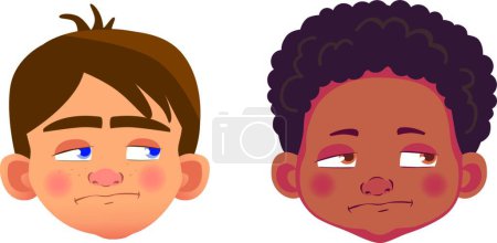 Illustration for Faces of boys character set - Royalty Free Image