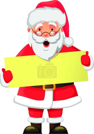 Ilustración de Santa Claus sosteniendo el estandarte - Imagen libre de derechos