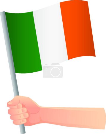 Ilustración de Irlanda bandera en mano vector ilustración - Imagen libre de derechos