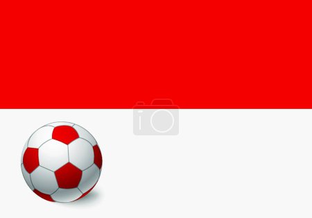 Ilustración de Indonesia bandera y pelota de fútbol, vector ilustración diseño simple - Imagen libre de derechos