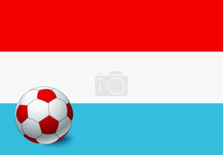 Ilustración de Luxembourg bandera y pelota de fútbol, vector ilustración diseño simple - Imagen libre de derechos