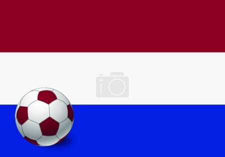 Illustration for Netherlands flag and soccer ball, vector illustration simple design - Royalty Free Image