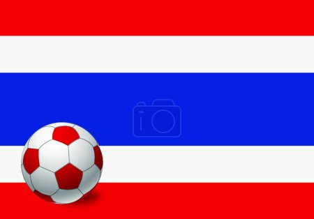 Illustration for Thailand flag and soccer ball, vector illustration simple design - Royalty Free Image