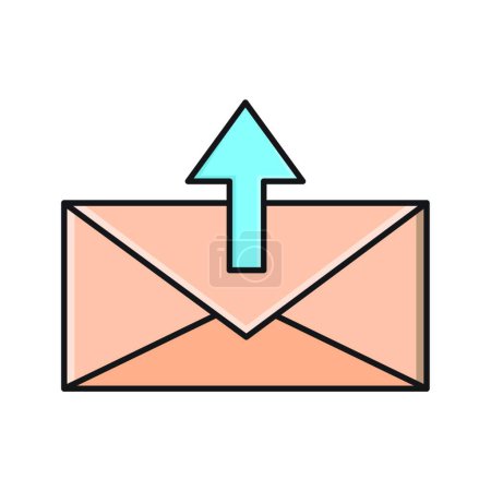 Téléchargez les illustrations : "envoi de courrier "illustration vectorielle icône web - en licence libre de droit