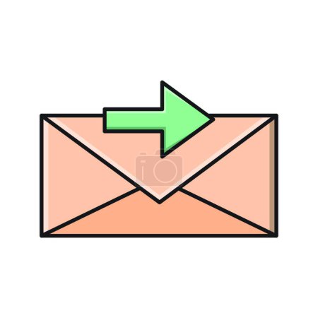 Téléchargez les illustrations : Envoyer l'icône de courrier, illustration vectorielle conception simple - en licence libre de droit