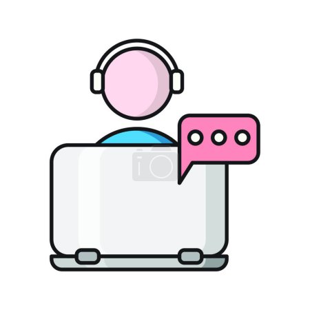 Illustration for Contact center icon, vector illustration simple design - Royalty Free Image