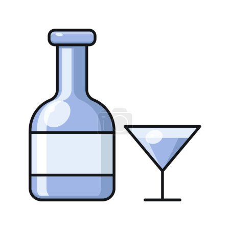 Téléchargez les illustrations : Icône de vin, illustration vectorielle design simple - en licence libre de droit