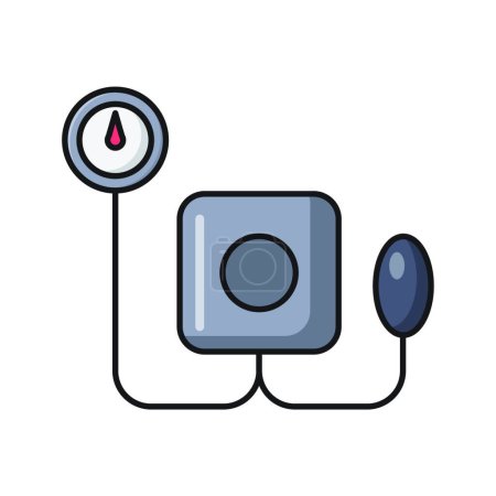 Téléchargez les illustrations : Icône du pulsomètre, illustration vectorielle design simple - en licence libre de droit