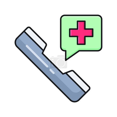 Ilustración de Medicina icono de línea de ayuda, vector ilustración diseño simple - Imagen libre de derechos