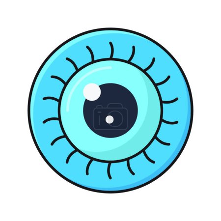 Ilustración de Icono de ojo azul, ilustración vectorial diseño simple - Imagen libre de derechos