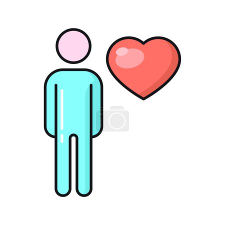 Ilustración de Hombre con icono del corazón vector ilustración - Imagen libre de derechos