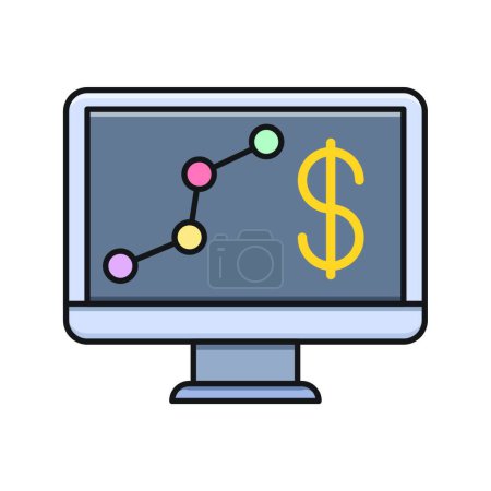 Illustration for Chart  web icon vector illustration - Royalty Free Image