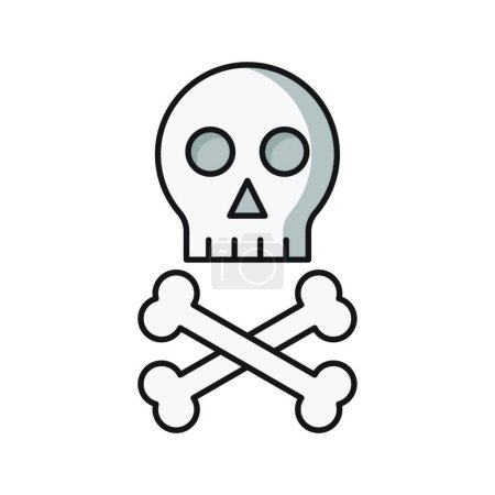 Illustration for Skull web icon vector illustration - Royalty Free Image