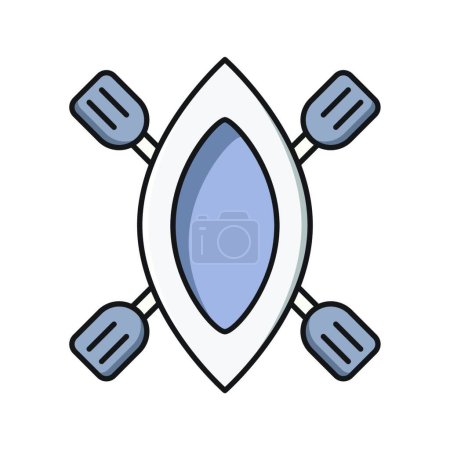 Illustration for Boat and paddles icon vector illustration - Royalty Free Image