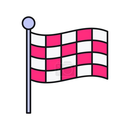 Illustration for "waving flag " web icon vector illustration - Royalty Free Image