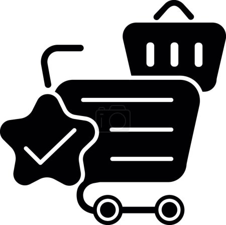 Photo for Quality online shopping service black glyph icon - Royalty Free Image