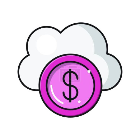 Illustration for Money cloud icon vector illustration - Royalty Free Image
