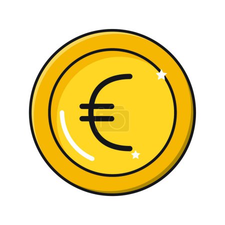 Illustration for Euro coin icon vector illustration - Royalty Free Image