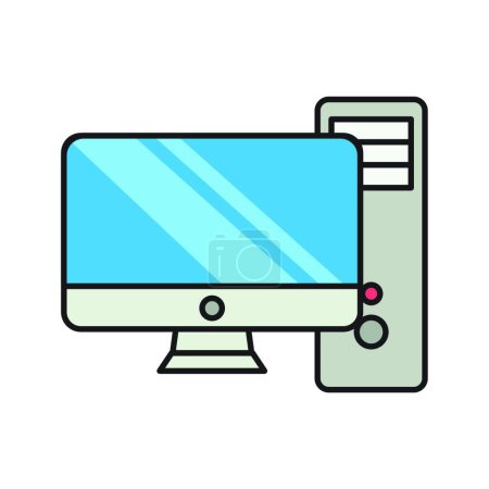 Illustration for PC icon vector illustration - Royalty Free Image