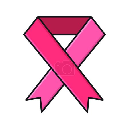Téléchargez les illustrations : Illustration vectorielle icône cancer du sein - en licence libre de droit