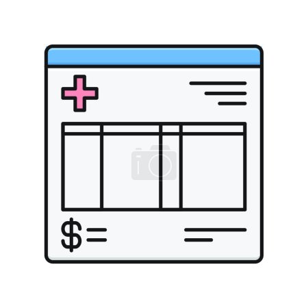 Illustration for Medical bill icon vector illustration - Royalty Free Image