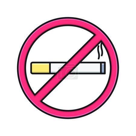 Illustration for No smoking sign. cigarette logo - Royalty Free Image