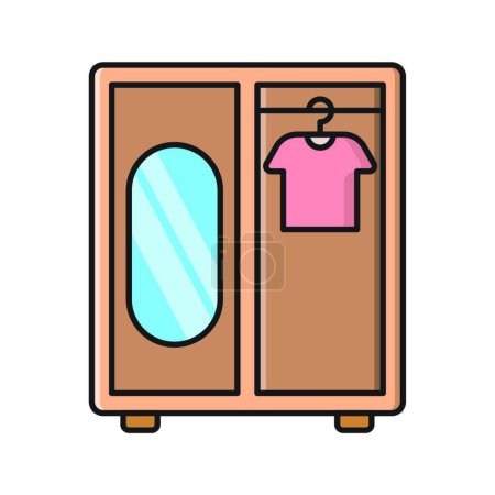 Illustration for Wardrobe icon, simple design - Royalty Free Image