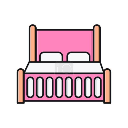 Illustration for Bed icon vector illustration - Royalty Free Image